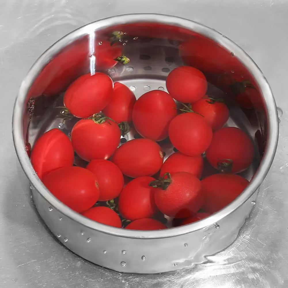 Stainless Steel Kitchen Swan Sink Strainer Basket Hanging Waste Drain Filter Basket Fruit Vegetable Drainer Sponge Rack Storage